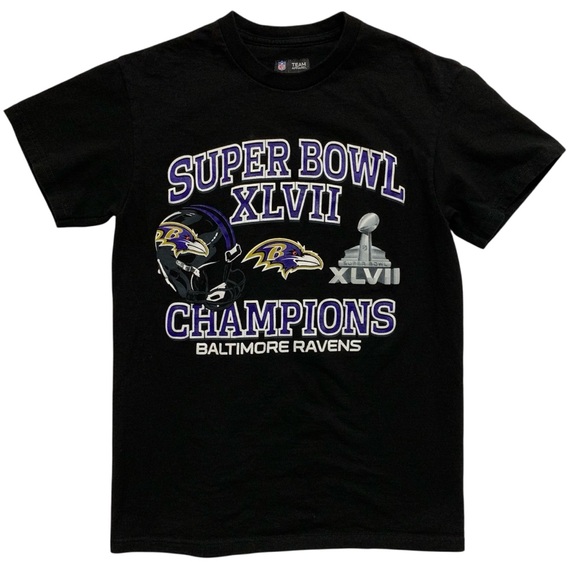 NFL Tops - NFL Team Apparel Black Super Bowl XLVII Champions Baltimore Ravens T-Shirt Small